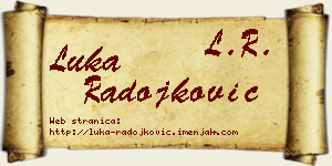 Luka Radojković vizit kartica